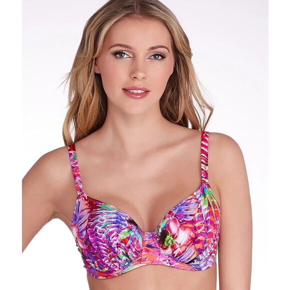 Fantasie Women's Multicolor FS6170 Punta Cana Gathered Bikini Top Size 36G - Picture 1 of 5